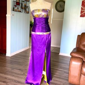 Gigi’s Closette purple sequined embellished gown